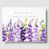 Paarse Bruiloft Waterverf Lavendel Gastenboek (Voorkant)