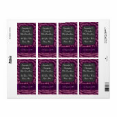 Paarse bruiloft wijnfles etiket (Full Sheet)