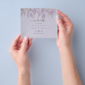 Paarse Bruiloft Wisteria Save Data BUDGET Flyer (Hand)