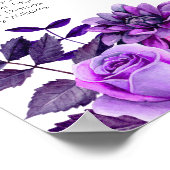 Paarse bruiloft-zitjes afdrukken. Violet bloemen Poster (Hoek)