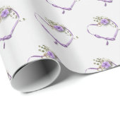 paarse bruiloftlinthart cadeaupapier (Rol Hoek)