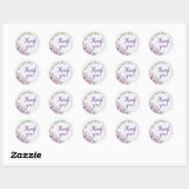Paarse bruiloftsfeest Bedankt sticker (Vel)