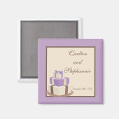 Paarse/Bruine de Magneetgunst van de Huwelijkstaar Magneet (Voorkant / Achterkant)