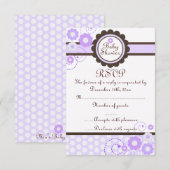 Paarse & Bruine Floral Design Baby shower RSVP (Voorkant / Achterkant)