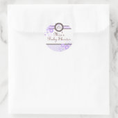 Paarse & Bruine Floral Design Baby shower Sticker (Tas)