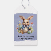 Paarse bruine paashaas Baby shower dank u Cadeaulabel (Achterkant)