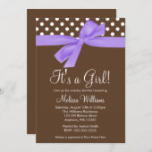 Paarse  bruine polaire dot baby Shower-uitvindinge Kaart (Voorkant / Achterkant)