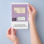 Paarse/Bruine Trouwtaart Grote Snoepjes Bar Wrappe Flyer (Hand)