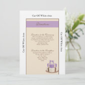 Paarse/Bruine Trouwtaart Routebeschrijving Kaart (Staand voorkant)