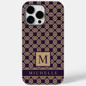 Paarse Bruine Vierkante Geometrische Doos Case-Mate iPhone Case (Achterkant)