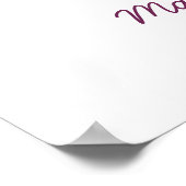 Paarse bruine vogeltjes Vingerprint Tree Weddensch Poster (Hoek)