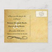 Paarse & Bruine Zonnebloem Huwelijk Save the Dates Aankondigingskaart (Achterkant)