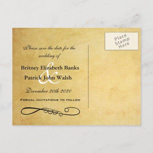 Paarse & Bruine Zonnebloem Huwelijk Save the Dates Aankondigingskaart (Achterkant)