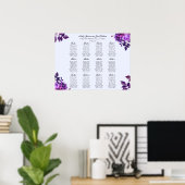 Paarse bruinkoolzittenden. Violet floral Poster (Thuiskantoor)