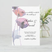 Paarse bruinpaprika bruiloft kaart (Staand voorkant)