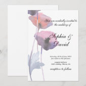 Paarse bruinpaprika bruiloft kaart (Voorkant / Achterkant)