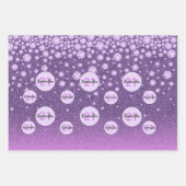 Paarse bruinroze monogram van Birthday luxueus Inpakpapier Vel (Voorkant 3)