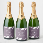 Paarse brunch en bubble champagne bruiloft Sticker (Flessen)