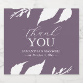 Paarse brunch en bubble champagne bruiloft Sticker (Enkel label)