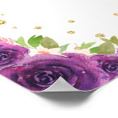 Paarse Brunette Haar Meisje Verjaardagsfeestje Wel Poster (Hoek)