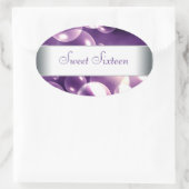Paarse Bubbel Envelop Sluitzegel Feest Favoriet La Ovale Sticker (Tas)