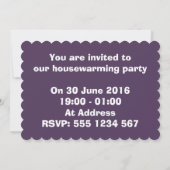 Paarse bubbel omhullen uitnodiging (Achterkant)