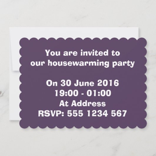 Paarse bubbel omhullen uitnodiging (Achterkant)