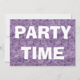 Paarse bubbel wrap verjaardagsfeestuitnodiging kaart