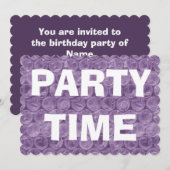 Paarse bubbel wrap verjaardagsfeestuitnodiging kaart (Voorkant / Achterkant)