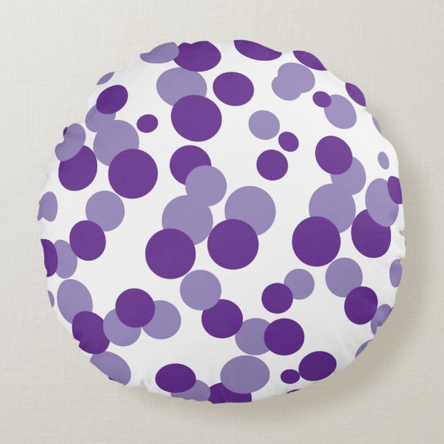 Paarse bubbels Confetti Pattern Round Pillow Rond Kussen (Voorkant)