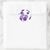 Paarse bubbelsteentjes ronde sticker (Tas)