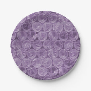 Paarse bubbelwikkelpatroon papieren bordje