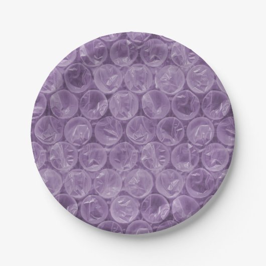 Paarse bubbelwikkelpatroon papieren bordje (Voorkant)