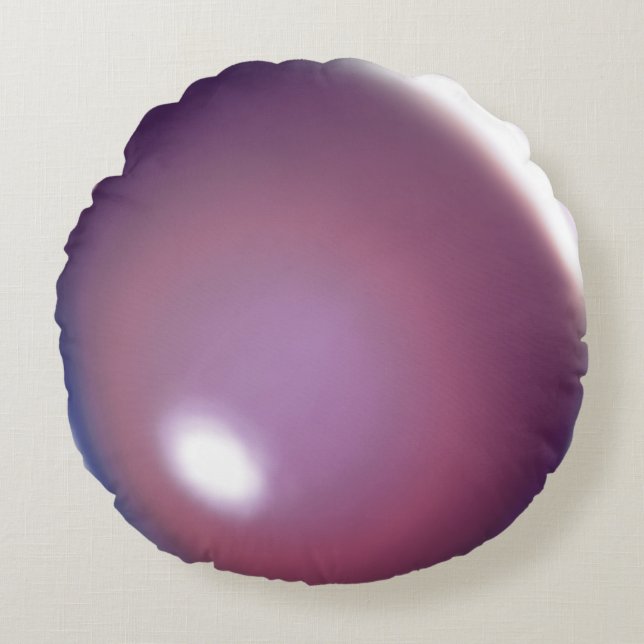 Paarse Bubble-ballonrondleiding Rond Kussen (Voorkant)
