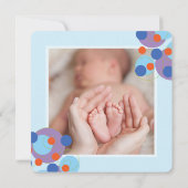 Paarse Bubble Circles Baby Boy Geboorteaankondigin Aankondiging (Achterkant)