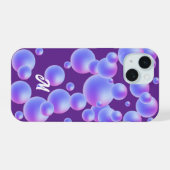 Paarse Bubble-telefoonhoes iPhone 15 Case (Achterkant horizontaal)
