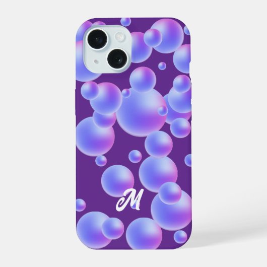 Paarse Bubble-telefoonhoes iPhone 15 Case (Achterkant)