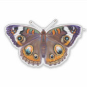 Paarse Buckeye vlinder realistisch schilderij Sticker (Voorkant)