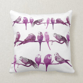 Paarse Budgie Bird Parrot Cushion Pillow Kussen