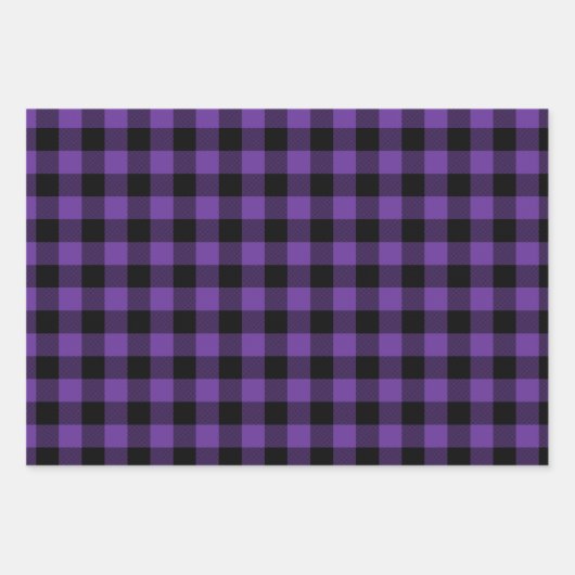 Paarse Buffalo met kerstklep Inpakpapier Vel (Voorkant)