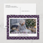 Paarse Buffalo met sneeuwbanden Beleef foto Feestdagenkaart (Voorkant / Achterkant)