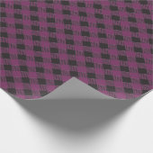 Paarse Buffalo Plaid Cadeaupapier (Hoek)