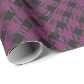 Paarse Buffalo Plaid Cadeaupapier (Rol Hoek)