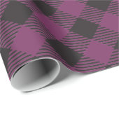 Paarse Buffalo Plaid Country Chic Style Cadeaupapier (Rol Hoek)