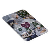 Paarse Buffalo Plaid Hart Foto Vrolijk Kerstfeest Magneet (Rechterzijde)