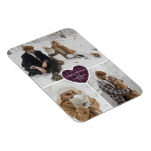 Paarse Buffalo Plaid Sneeuwfoto Vakantie Magneet (Rechterzijde)