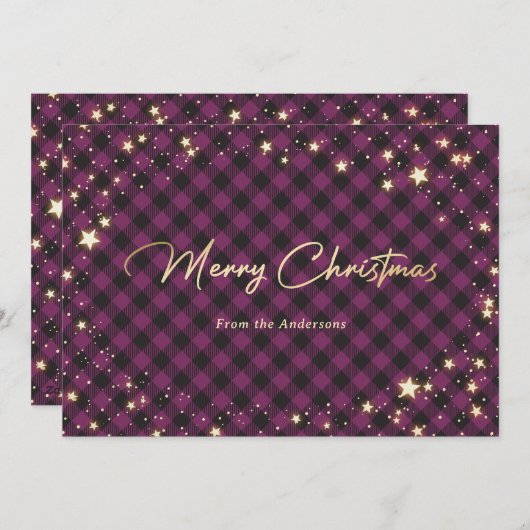 Paarse Buffalo Plays kerstkaarten Feestdagenkaart (Voorkant / Achterkant)