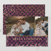 Paarse Buffalo Pset Gold met Kerstmis Feestdagenkaart (Voorkant / Achterkant)