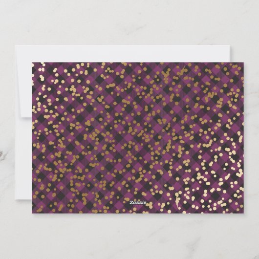 Paarse Buffalo Pset Gold met Kerstmis Feestdagenkaart (Achterkant)