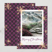 Paarse Buffalo Pset Mountain-kerstkaarten Feestdagenkaart (Voorkant / Achterkant)